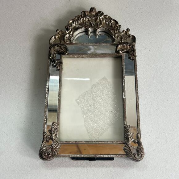 Holland and Boone Pewter Ornate Frame Mirrored Border & Filigree Design - Picture 6 of 15